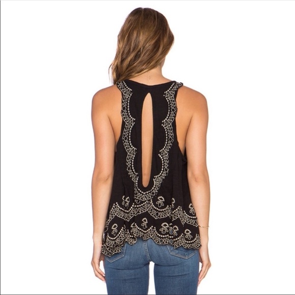 Free People Attina Swing Tank Top Black Large - Picture 3 of 10